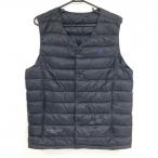 [ очень красивый товар ] Pearly Gates жилет чёрный × голубой Logo ....V шея упаковочный пакет есть мужской 5(L) Golf одежда PEARLY GATES