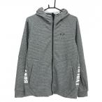 [ очень красивый товар ] Oacley Zip Parker серый × белый Logo принт мужской L Golf одежда Oakley