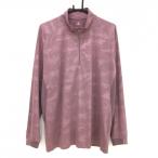 [ прекрасный товар ] kiss mark длинный рукав с высоким воротником рубашка дымчатый розовый камуфляж земля узор камуфляж мужской LL Golf одежда kissmark