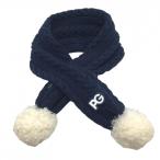 [ очень красивый товар ] Pearly Gates muffler темно-синий × белый кабель плетеный вязаный бонбон есть Golf одежда PEARLY GATES