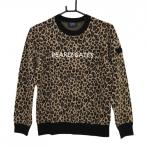  Pearly Gates свитер светло-коричневый × чёрный Leopard леопардовая расцветка кашемир . вязаный женский 1(M) Golf одежда PEARLY GATES