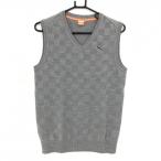 [ прекрасный товар ] Puma вязаный лучший серый передний в клетку тканый ткань шерсть . мужской M Golf одежда PUMA