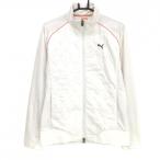 [ прекрасный товар ] Puma с хлопком переключатель жакет белый × красный двойной Zip передний . примерно с хлопком обратная сторона мельчайший ворсистый мужской L Golf одежда PUMA