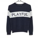 [ прекрасный товар ] van ярд storm свитер темно-синий × белый передний Logo шерсть . вязаный женский 0 Golf одежда BARNYARDSTORM