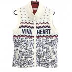  viva Heart внешний лучший слоновая кость × темно-синий вязаный nordic рисунок шерсть . подкладка имеется женский 42(L) Golf одежда VIVA HEART