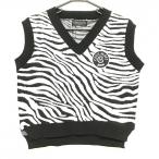 [ новый товар ] Cecil McBee зеленый вязаный лучший чёрный × белый Zebra рисунок женский F Golf одежда CECIL McBEE