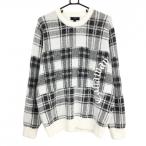 [ новый товар ] Callaway свитер белый × чёрный проверка шерсть . вязаный мужской 3L Golf одежда большой размер Callaway