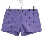  Ralph Lauren спорт шорты лиловый × чёрный po колено общий рисунок .... бумага с биркой женский 6 Golf одежда Ralph Lauren