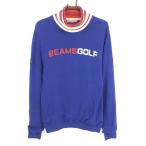 [ прекрасный товар ] Beams Golf ta-toru шея свитер голубой × красный ne Klein шерсть . подкладка есть вязаный мужской M Golf одежда BEAMS GOLF