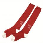 [ не использовался товар ] Beams Golf колено гольфы красный × белый Logo женский Golf одежда BEAMS GOLF