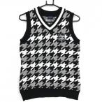 [ очень красивый товар ] Kiss on The зеленый вязаный лучший чёрный × белый тысяч птица .. хлопок . мужской 2(M) Golf одежда kiss on the green