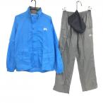  Kasco непромокаемая одежда (2WAY жакет × брюки ) голубой × серый рукав съемный упаковочный пакет мужской L Golf одежда Kasco