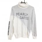 Pearly Gates ta-toru шея свитер белой серии × чёрный часть точка style Logo вязаный мужской 4(M) Golf одежда 2024 год модели PEARLY GATES