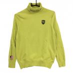 [ прекрасный товар ] Pearly Gates ta-toru шея свитер желтый Logo темно-синий хлопок . женский 1(M) Golf одежда PEARLY GATES