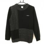  Honma свитер чёрный × темно-серый шерсть . вязаный часть кабель плетеный женский L Golf одежда HONMA