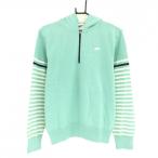 [ прекрасный товар ] Paradiso вязаный Parker голубой × белый рукав окантовка половина Zip женский L Golf одежда Paradiso