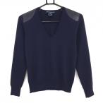  Ralph Lauren Golf свитер темно-синий плечо кожа ягненка шерсть 100% женский M Golf одежда Ralph Lauren