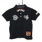 【美品】パーリーゲイツ 半袖ポロシャツ ネイビー×白 刺しゅう ジュニア・キッズ 120 ゴルフウェア PEARLY GATES