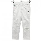 パーリーゲイツ パンツ 白×ネイビー ロゴ刺しゅう コットン混 ジュニア・キッズ 120(3S) ゴルフウェア PEARLY GATES