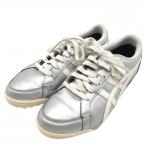 【美品】アシックス ゴルフシューズ シルバー×白 1113A009 スパイクレス ゲルプレショット レディース 23.5 ゴルフウェア asics