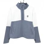 [ прекрасный товар ] and u-b Golf блузон голубой серый × белый половина Zip обратная сторона мельчайший ворсистый кромка draw код женский M Golf одежда UNDOVE golf