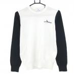 [ прекрасный товар ] Jun and Rope свитер белый × чёрный Logo .... хлопок . вязаный женский M Golf одежда JUN&ROPE