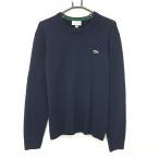  Lacoste свитер темно-синий нашивка шерсть 100% вязаный мужской US-M Golf одежда LACOSTE