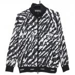 【美品】パーリーゲイツ ジャケット 白×黒 総柄 蓄熱裏地 レディース 0(S) ゴルフウェア PEARLY GATES