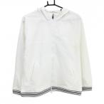  Fidra Zip Parker белый × серый манжеты * кромка линия нейлон . женский L/G Golf одежда FIDRA