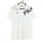 フィラ襟付Tシャツ白×グレー肩ロゴ...
