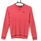 [ прекрасный товар ]efi rental свитер красный orange V шея вязаный женский M Golf одежда efficace