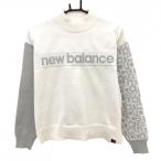  New balance Golf с высоким воротником свитер белый × серый рукав рисунок передний рисунок вязаный женский 0(S) Golf одежда New Balance