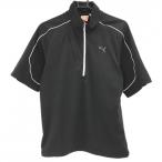  Puma короткий рукав блузон чёрный × белый половина Zip кромка draw код мужской US-S Golf одежда PUMA