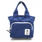 [ прекрасный товар ] Le Coq Cart сумка голубой × белый внутри вне карман задняя сторона загрязнения маленький F Golf le coq sportif