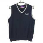  Beams Golf вязаный лучший темно-синий × белый кашемир .a-ga il мужской M Golf одежда BEAMS GOLF
