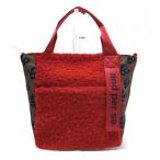 [ прекрасный товар ] Anne Pas . Cart сумка оттенок коричневого × красный × темно-синий часть боа рисунок внутри вне карман Golf and per se