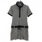  filler Golf короткий рукав One-piece серый × чёрный окантовка женский L Golf одежда FILA GOLF