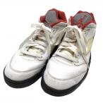  Nike туфли для гольфа белый × красный CU4523-100 AIR JORDAN 5 LOW мужской 27.0 Golf одежда NIKE