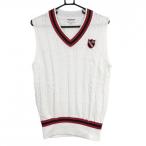 [ прекрасный товар ] Jack ba колено вязаный лучший белый × красный кабель плетеный хлопок 100% мужской 5(L) Golf одежда Jack Bunny