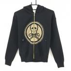 [ новый товар ] Mark and rona вязаный Zip Parker чёрный × Gold Skull ламе задний Logo женский 40(L) Golf одежда MARK&LONA
