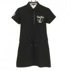 [ очень красивый товар ]23 район Golf короткий рукав Polo One-piece чёрный Logo белый талия настройка шнур женский S-M Golf одежда 23 район 