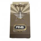 [ новый товар ] булавка значок белый × чёрный × Gold Mr. булавка Golf PING
