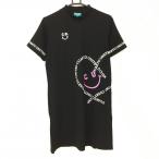 k Alto united короткий рукав с высоким воротником One-piece чёрный × белый Logo принт Heart женский XL Golf одежда CUARTO UNITED