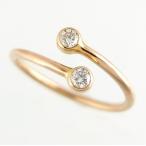 ティファニー TIFFANY＆Co. エルサ ペレッティ ダイヤモンド フープ リング 指輪 2Pダイヤ K18PG ピンクゴールド レディース 【中古】