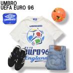 90s Vintage Umbro UMBRO UEFA EURO 96 евро Англия открытие собрание память принт футболка вырез лодочкой LB белый женский boys Kids!