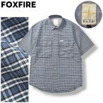  Foxfire FOXFIRE короткий рукав рыбалка рубашка двойной карман сетка вентиляция M в клетку темно-синий уличный отдых рыбалка мужской 