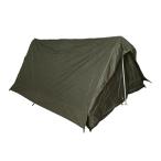フランス軍放出品 F1テント 2人用 オリーブドラブ 軍幕 ナイロン生地 [ 両側入り口(蚊帳無) / ペグ17本 ]