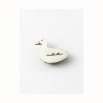 ブローチ おしゃれ 鳥 ガチョウBROOCH GOOSE 白 黒水牛 BONE 彫刻 素朴 ナチュラル