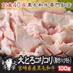 ショッピング円高還元 コリコリ 肉 ホルモン A5 宮崎県産 黒毛和牛 脂付コリコリ 100ｇ 大とろコリコリ ハツモト もつ煮 どて煮 【脂コリ】