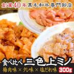 お中元 ミノ 肉 ホルモン 食べ比べ 3色 上ミノ お試しセット 梅肉味 タレ味 塩だれ味 各100g 計300ｇ 味付け 送料無料【３色ミノ】